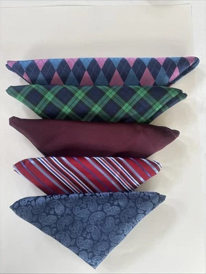 LOTE 5 CUADRADOS DE BOLSILLO VINTAGE PARA HOMBRE Foto 1 de 4