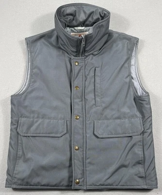 VINTAGE Eastern Mountain Sports Vest Mens Medium Gray Puffer Thinsulate 80s EMS - Image 1 of 4