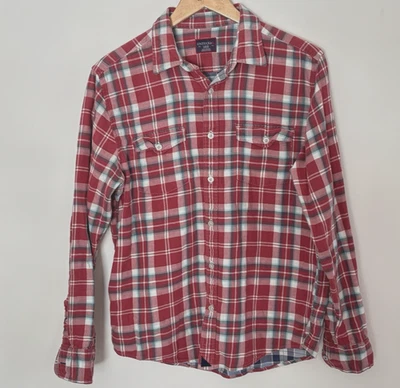 Untuckit Men’s Classic Slim Fit Lined Button Plaid Shirt Size Large - Image 1 of 4