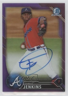 2016 Bowman Chrome Prospects Purple Refractor /250 Tyrell Jenkins Rookie Auto RC - Image 1 of 2