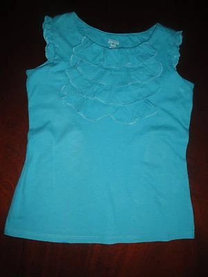 NWT S 4/5 Garnet Hill Teal Flamenco Sleeveless Top Tee $36++ Shipping  - Image 1 of 2