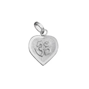 Heart Shape Glowing Om Pendant in Pure Silver/GOLD - Picture 1 of 4