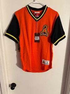 Women NWT "Mitchell & Ness" 'Clash San Jose"orange/blk short sleeve jersey.Small - Picture 1 of 2