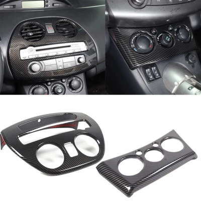 Juego de cubierta de panel de CD y interruptor de CA de fibra de carbono ABS para Mitsubishi ECLIPSE 2006-11 Foto 1 de 4