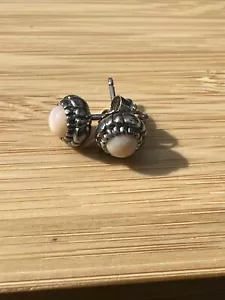 genuine Pandora Birthday Blooms October Pink Opal birthstone Stud earrings - Picture 1 of 3