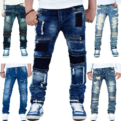 Reichstadt Jungen Kinder Hosen Jeans Jogging Biker Used Destroyed 6-16 Jahre