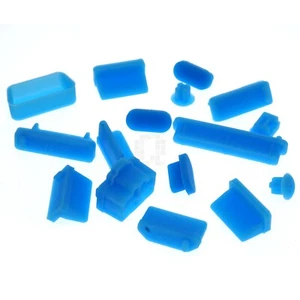 Housses anti-poussière en silicone 16 pièces pour ordinateur portable et appareils mobiles, bleu, USB - Photo 1 sur 19