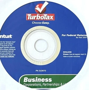 TurboTax Business, Corp. Partnerships Tax Year 2007 Federal - for Windows & Mac - Photo 1/1
