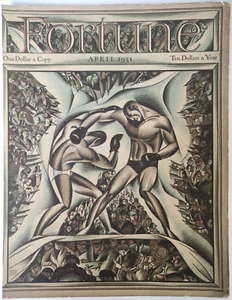 Boxen Ernest Hamlin Baker Fortune Magazin nur Cover Vintage April 1931 Kunstdruck - Bild 1 von 7