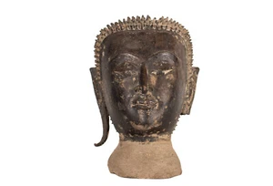 Thailand - Ayuthia 16./17. Jh. Ein Fragmentarischer Bronze - Kopf von Buddha - Bild 1 von 7