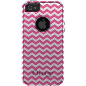 OtterBox Commuter for Apple iPhone (Pick Model) Pink White Chevron Stripes