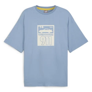 Puma Pl Statement Graphic Crew Neck Short Sleeve T-Shirt Mens Blue Casual Tops 6 - Picture 1 of 2