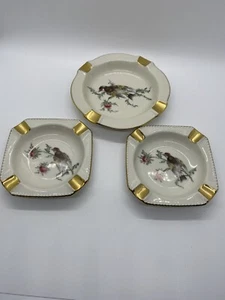 Vintage Eberthal Porcelain Ashtray Pattern 1463 Bird With Gold Trim - Picture 1 of 4