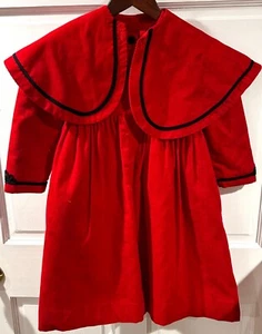 Vintage 1993 Mädchen MADELINE roter Winter Baumwollmantel & Cape, von Simi USA, Größe 5 - Bild 1 von 8