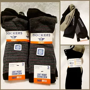 Dockers Para Hombre 6 Pares Ultimate Cojín Ligero Crew Calcetines Multicolores Talla 6-12 - Imagen 1 de 7