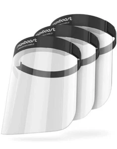 6 Packs Maxboost Protective Face Shield Adult Size DuraSlim Series - Picture 1 of 6