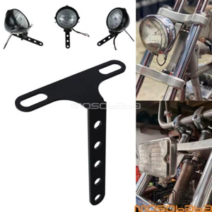 Black Adjustable Headlight Mount Bracket For BMW Harley Sportster Chopper Bobber - Picture 1 of 9
