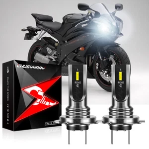 2x White H7 90W Canbus LED Motorcycle Headlight Bulb For Yamaha YZF R1 R3 R6 R6S - Picture 1 of 9