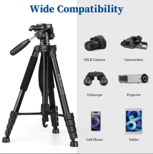 VICTIV 72 inch Camera Phone Tripod with Travel Bag, Remote Control - Heavy Duty - Picture 1 of 15