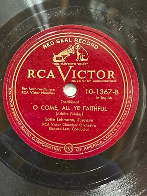 Lotte Lehmann Christmas Red Seal Come all Ye Faithful Silent Night German RARE Foto 1 de 2