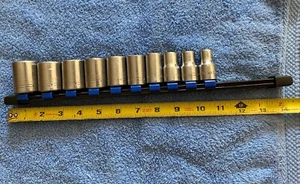 Vintage, V Series, Craftsman 10 piece, 1/2" Drive 12 Point Socket Set, USA - Picture 1 of 4