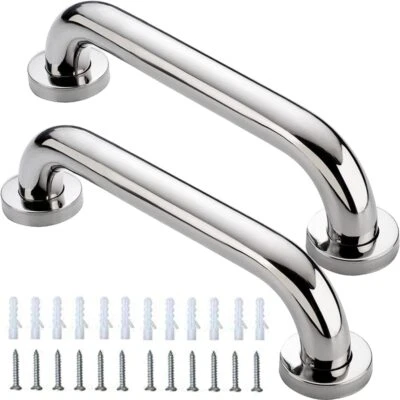 2x Edelstahl Handlauf Haltegriff Dusche Sicherheit Griff Badezimmer Badewanne WC - Bild 1 von 4