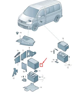 VW Transporter VI T6 Batteria Copertura di Protezione 7E0915411 Nuovo Originale - Picture 1 of 1