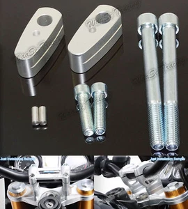 CNC Handlebar Riser Moves Bar Height Up 20mm Silver Fit BMW K1600B R Nine T R9T - Picture 1 of 8
