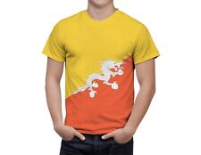 Bhutan Flag Shirt Coat Of Arms Patriotic Men's Sport Full Print Short Sleeve