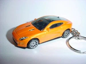 HOT 3D ORANGE JAGUAR F-TYPE CUSTOM KEYCHAIN keyring key BLING 2015 fun matchbox - Picture 1 of 4