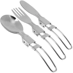 NGT 3pc Folding Cutlery Fork & Spoon set+Case Coarse Carp Fishing Tackle - Picture 1 of 2