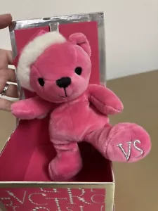 Oso de peluche Gund Victoria Secret rosa edición limitada Navidad satinado sombrero de Santa - Imagen 1 de 9