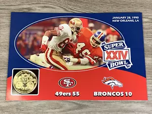 Danbury Mint NFL Super Bowl Flip Coin With Card Super Bowl 24 XXIV 49ers - Picture 1 of 4