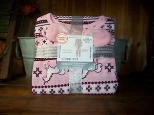 WONDER NATION GIRLS SLEEP SET TOP BOTTOM EYE MASK LONG SLEEVE UNICORN SIZE 4-5 - Picture 1 of 1