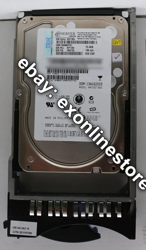 90P1305 - 73GB 10 000 rpm Ultra320 SCSI hot-swap SSL hard drive (FRU: 90P1309) - Image 1 of 1
