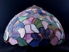 Lg 20.5' Handmade Stained Glass Lamp Shade Iris Floral Industrial Strength EXC