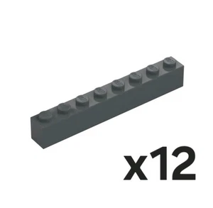12x LEGO Dark Bluish Grey Bricks 1 x 8 Part 3008 - Picture 1 of 1
