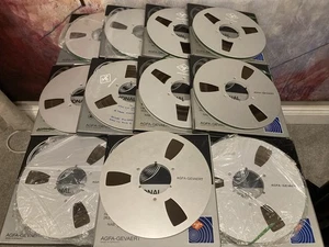 11 x Metal AGFA 10.5" Reel to Reel Spools Open Reel Tape Machines BOXED - Picture 1 of 3