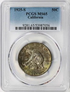 1925-S 50c California Silver Half Dollar Commemorative PCGS MS65 - Picture 1 of 4