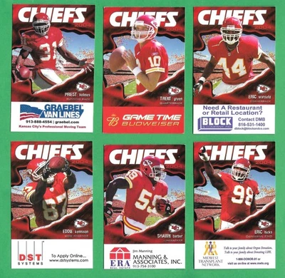 2004 NFL Kansas City Chiefs Pocket Schedule Lot- Six Different/Great Condition - Image 1 of 4