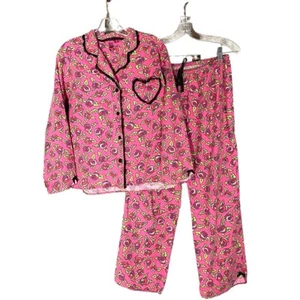 Betsey Jonson Pyjama-Set rosa rosa Blumen Langarm Baumwolle Größe Medium - Bild 1 von 11