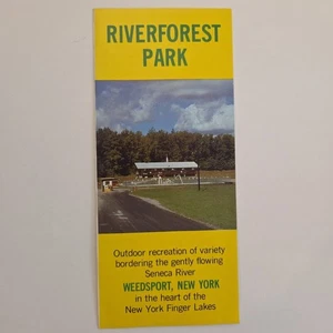 RIVERFOREST WEEDSPORT FINGER LAKES NY Campingplatz Prospekt VINTAGE - Bild 1 von 4