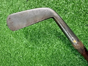 Smooth Face Hickory Shaft Cleek Putter ca. 1910 / Leather  Wrap / 38.5" / BAR13 - Picture 1 of 12
