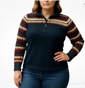 Lauren Ralph Lauren Active Thermal PULLOVER Womens 3X Quarter Zip Nordic NEW $79 - Picture 1 of 9