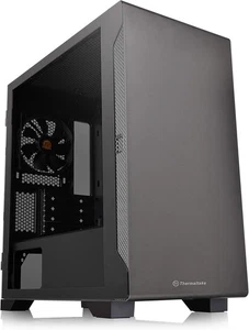 THERMALTAKE S100 TG Micro-ATX Mini-Tower PC Case Black Tempered Glass OPEN BOX - Picture 1 of 9