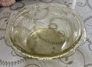 2 Vtg 1930s Amber Federal Depression Glass Madrid 9.5" Serving Bowl - Picture 1 of 4
