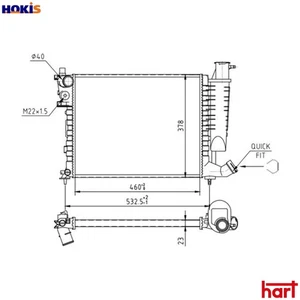 RADIATOR ENGINE COOLING 605 914 FOR PEUGEOT 306/Convertible/Break/Hatchback 1.4L - Picture 1 of 11