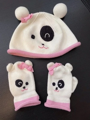 Gymboree Imaginary Friends 2T-5T Marfil Panda Oso Suéter Sombrero y Mitones Foto 1 de 4