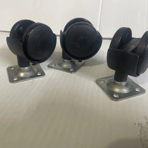 1.5in Swivel Caster Wheels Plate Mounting Caster Wheel Black Carpet Office - Picture 1 of 2