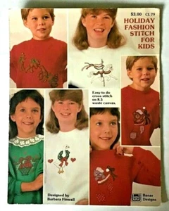 Banar Designs by Barbara Finwall Christmas 1987 Holiday Fashion Stitch for Kids - Picture 1 of 3